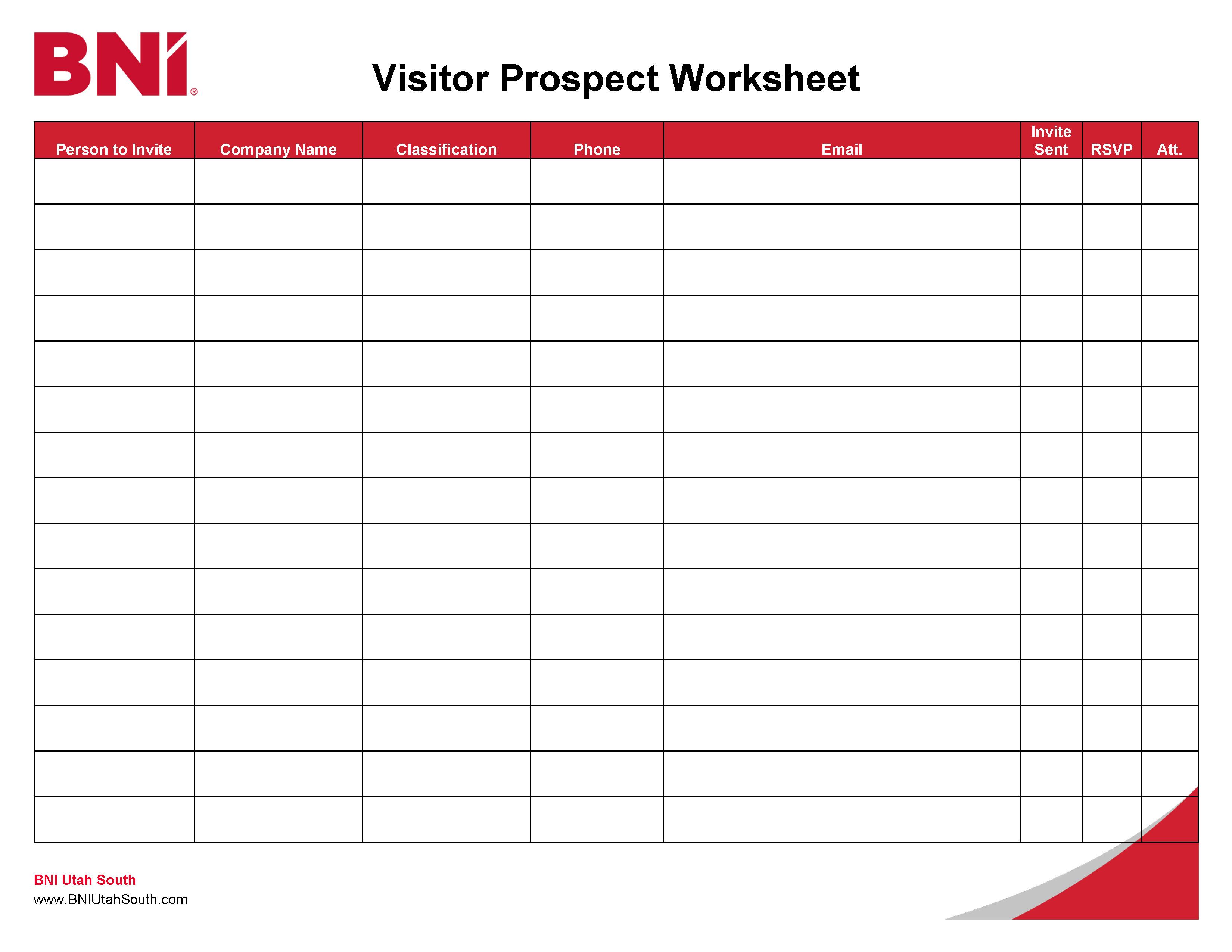 Download the Visitor Prospect Worksheet