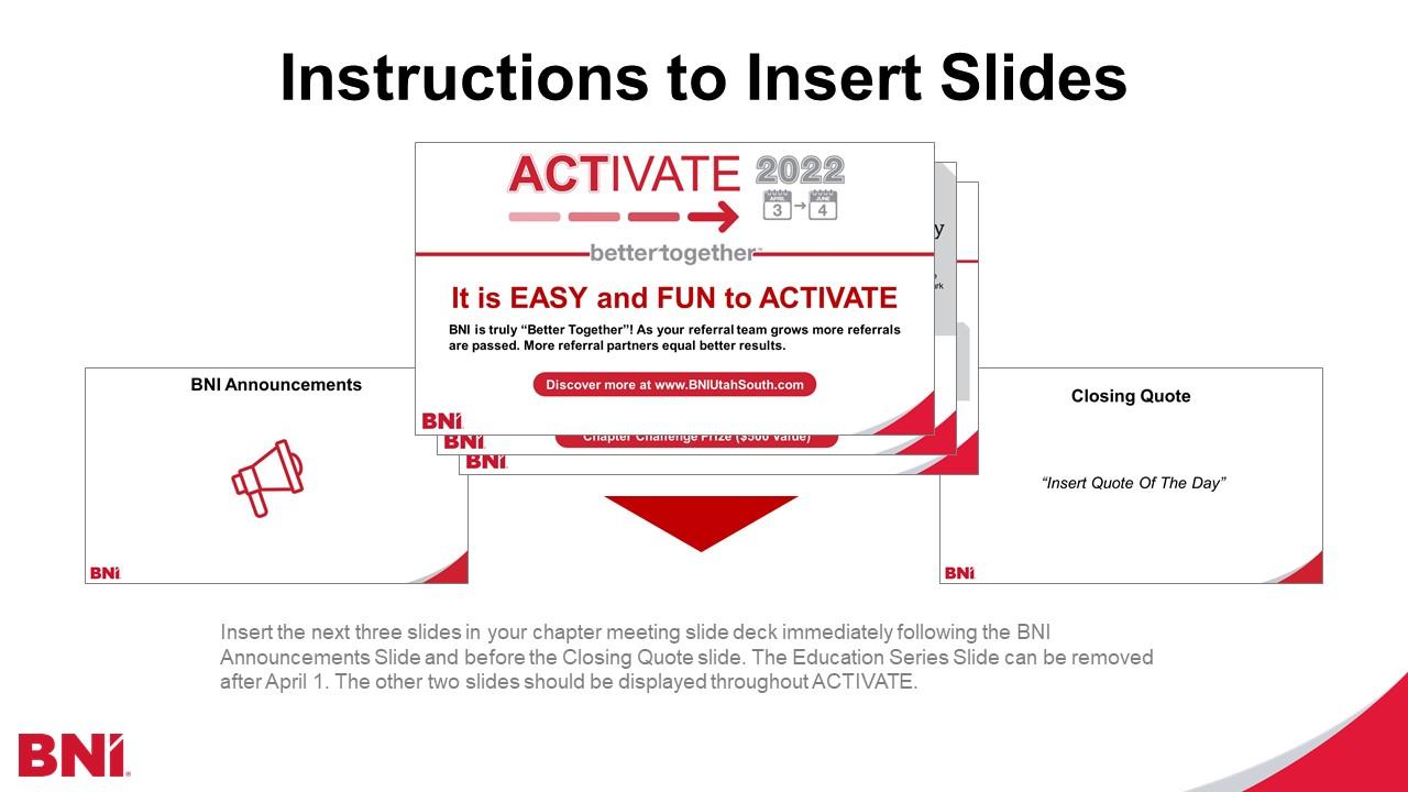 Chapter Slide Deck Announcement Slides